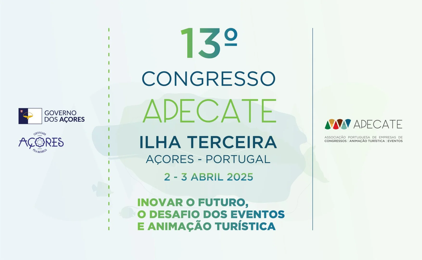 Poster for the 13th APECATE Congress on Terceira Island, Azores, 2–3 April 2025