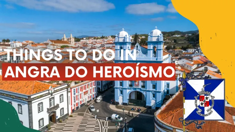 Video cover 'Things to do in Angra do Heroísmo' with a blue-and-white church and plaza
