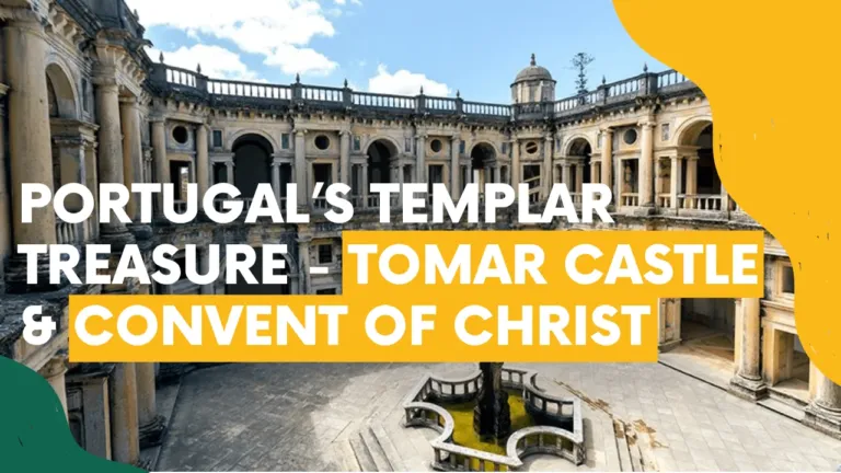 Video cover 'Portugal's Templar treasure – Tomar Castle & Convent of Christ' showing the convent cloister