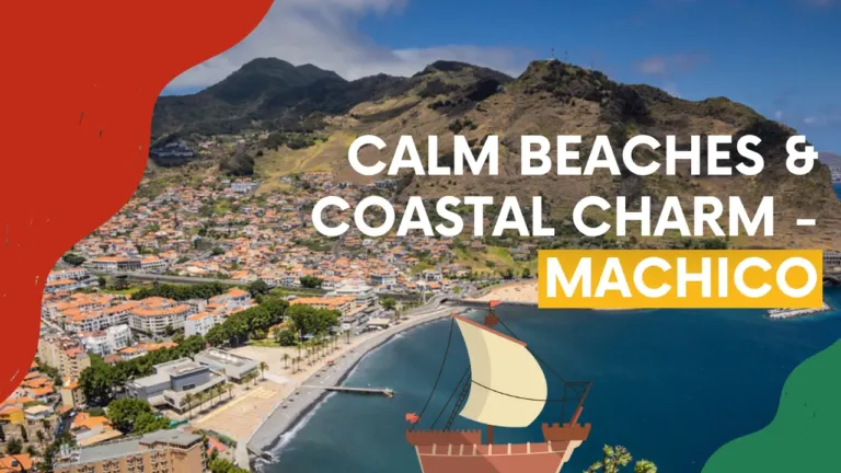 Video cover 'Calm beaches & coastal charm – Machico' with a bay and mountains