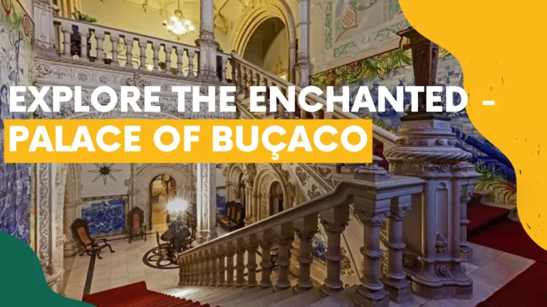 Video cover 'Explore the enchanted Palace of Buçaco' with a grand tiled staircase