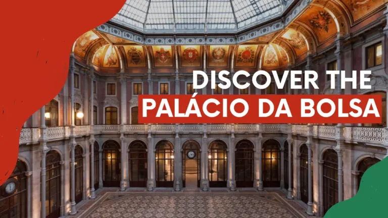 Video cover 'Discover the Palácio da Bolsa' with an ornate glass-roofed courtyard