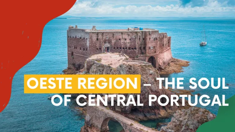 Video cover 'Oeste region – the soul of Central Portugal' with a fortress on a rocky islet