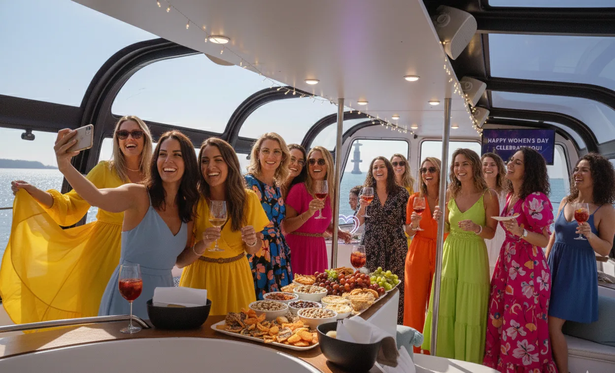 👑 Bachelorette Glam Sunset Cruise – Sparkling Wine, Snacks & Music